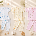 Newborn Baby Cotton Pajama Set | Soft Printed Night Suit for Boys & Girls (0-9 Months)