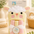 Character Baby Hooded Towel Set with Washcloths – Soft Animal Bath Towel Gift Set
