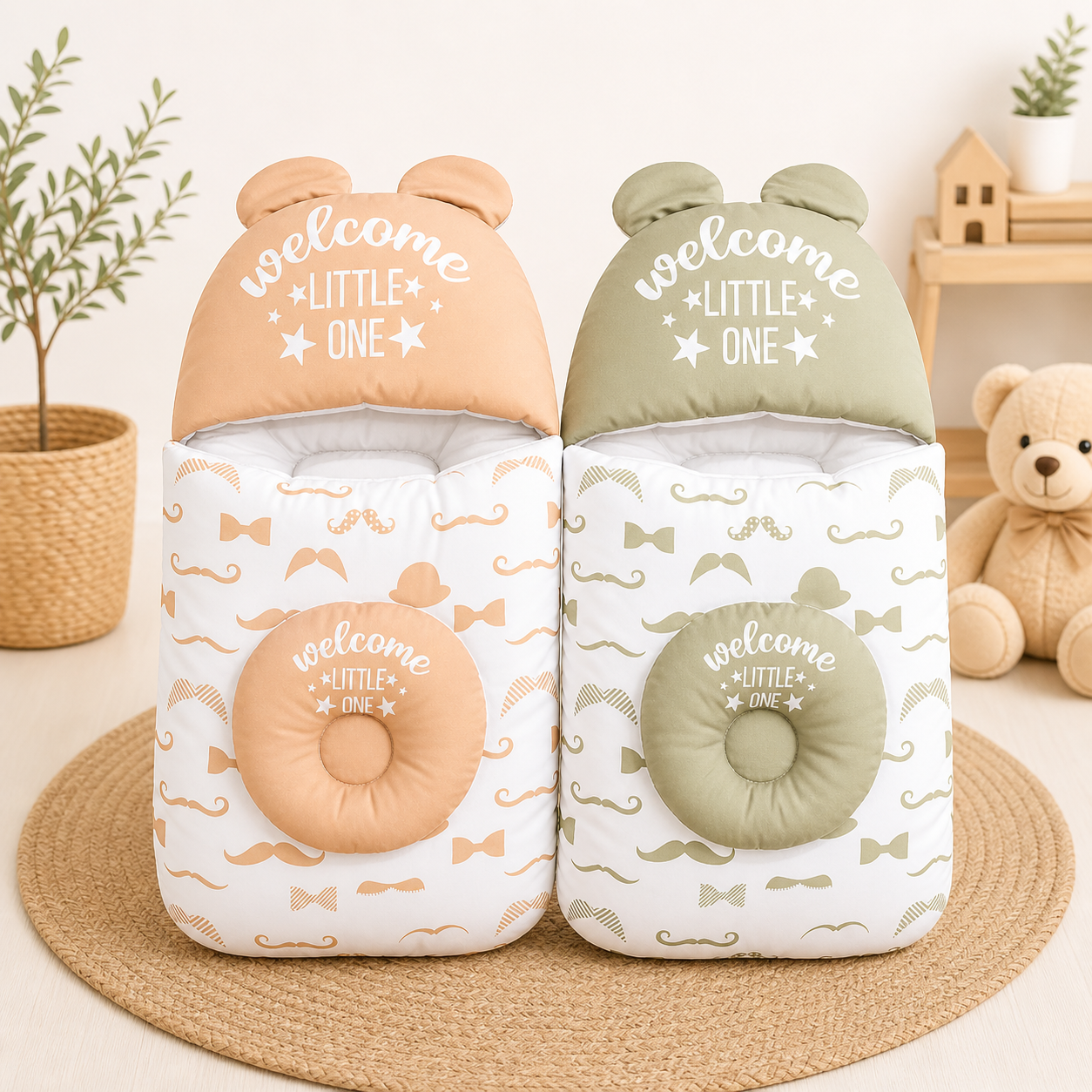 Baby Nest Sleeping Bag with Head Support Pillow