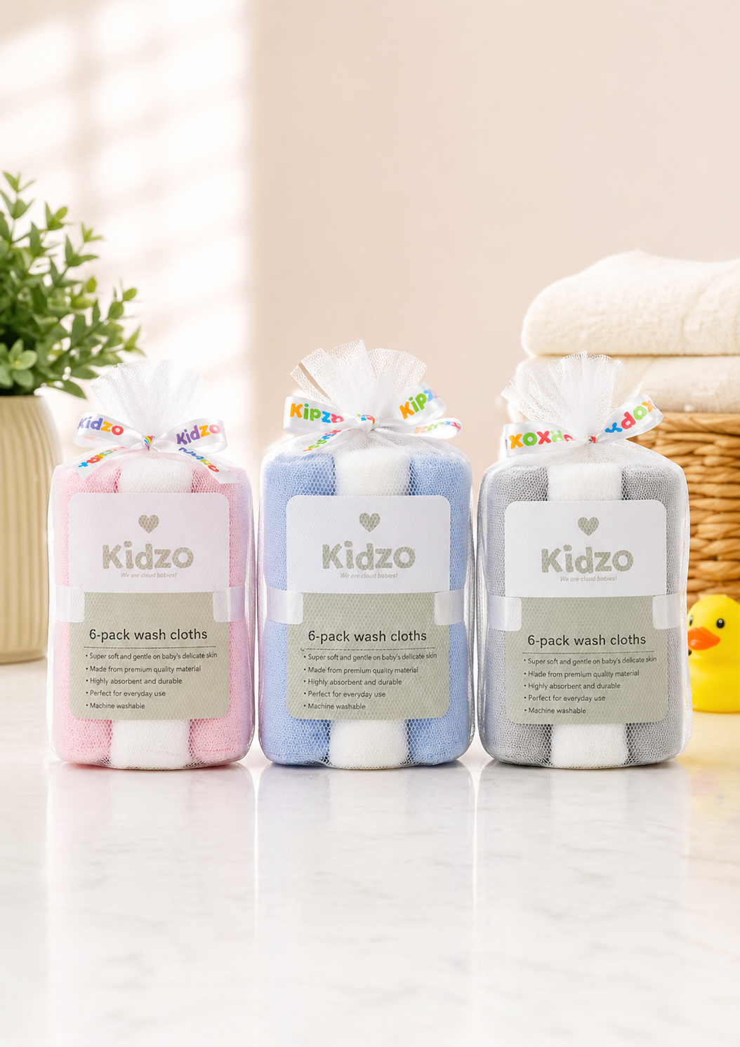 8-Piece Infant Baby Towel Set – Ultra Soft & Absorbent Newborn Bath Essentials Gift Set