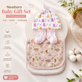 Newborn Baby Gift Set – Soft Cotton Hat, Socks & Bib (3PCS Essential Set)