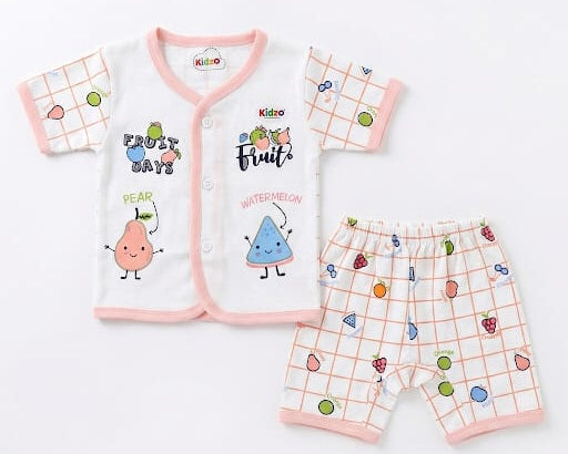 Fruit Friend & Shorts Set for Babies | Soft Cotton Summer Outfit (0-9 Months)